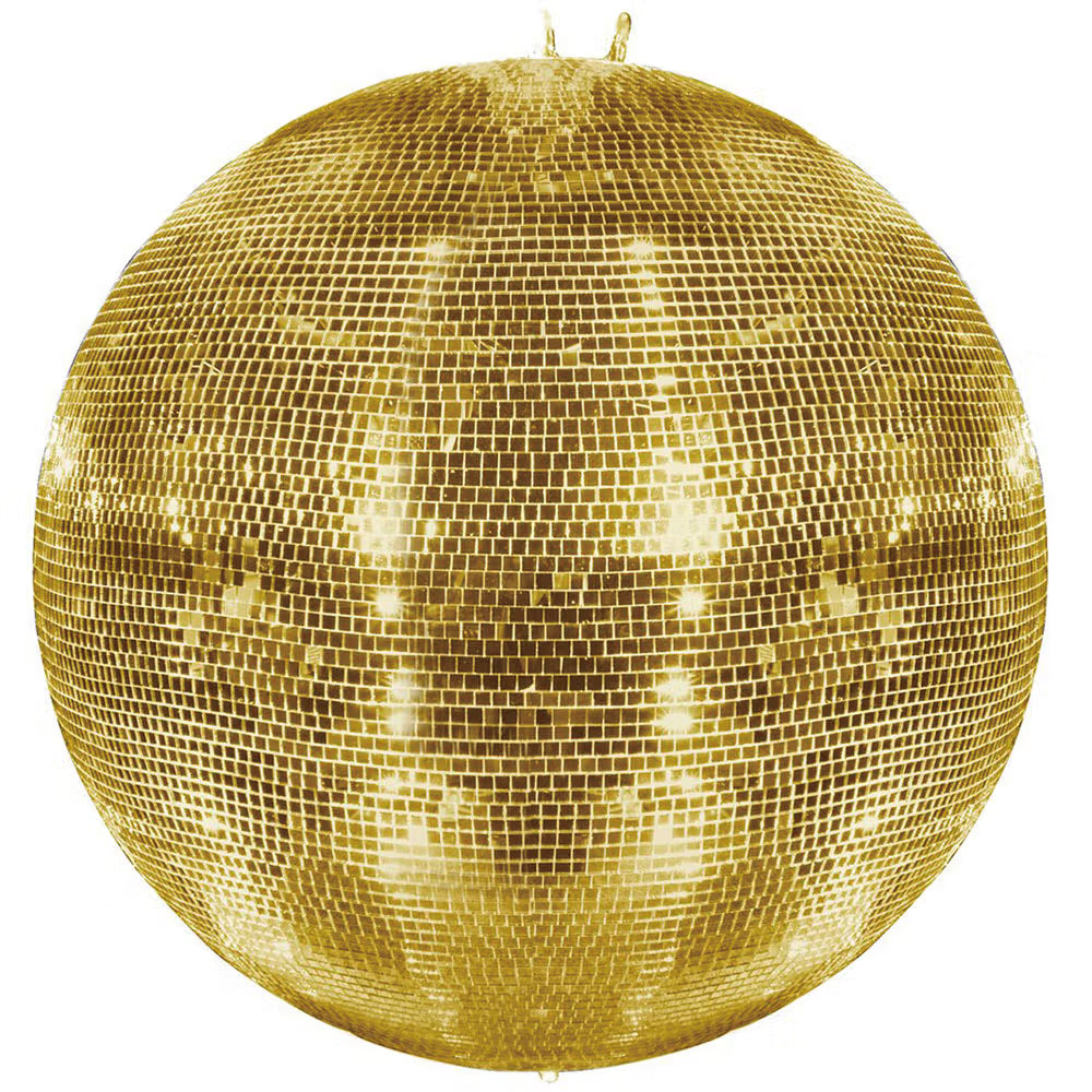 Hire - 40" GOLD Mirror Ball / Discoball includes Motor & Pinspots