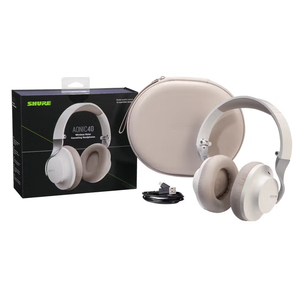 Shure Aonic 40 Wireless Noise Cancelling Headphones White/Tan