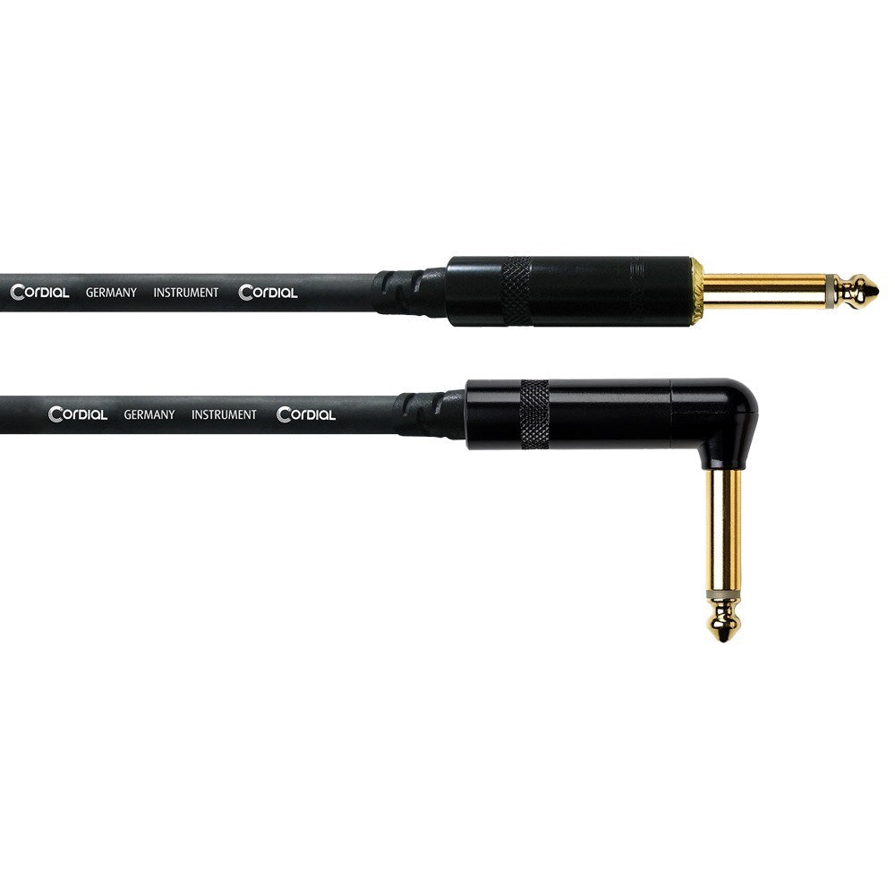 Cordial Essentials REAN 1/4" TS Gold to Right Angled 1/4" TS Cable (3m)