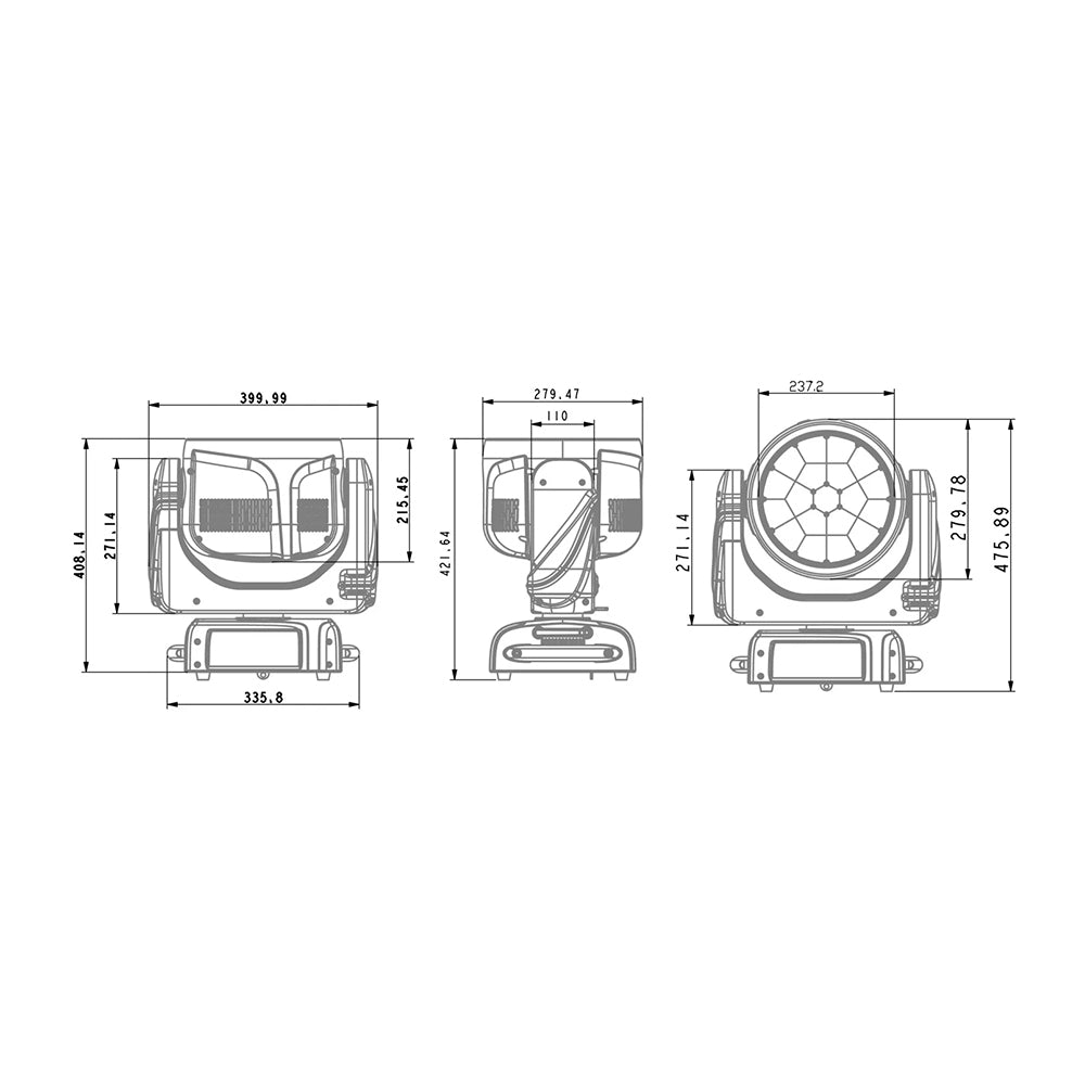 Event Lighting HAVOCW19X40 - 19 x 40W Zoom Wash Moving Head