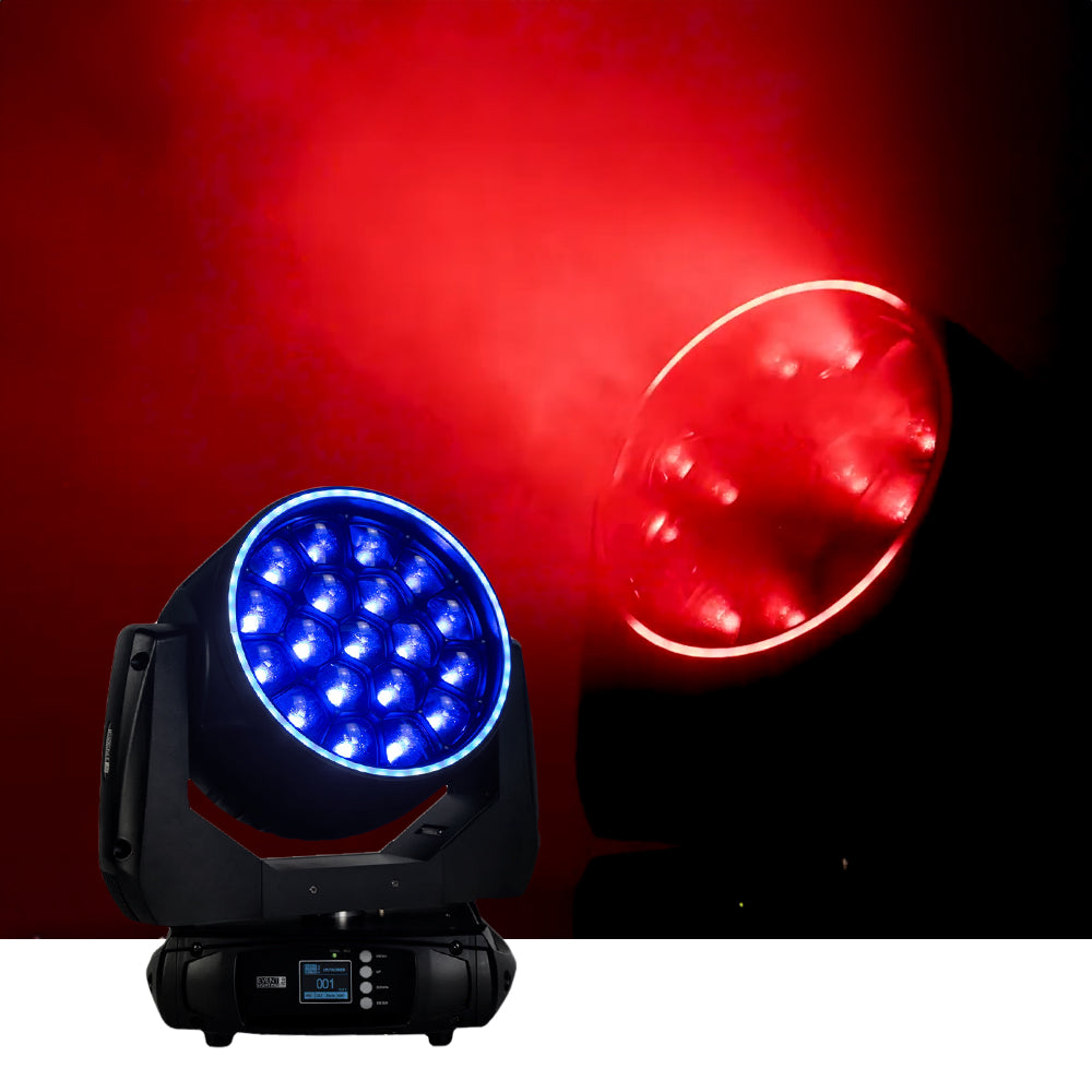 Event Lighting LM19X20BER - 19x 20W RGBW Zoom Wash Head with Pixel Control and Ring Light