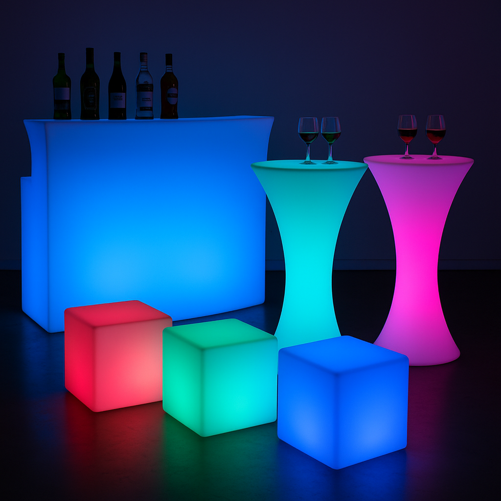 Hire - Glow Curve Bar with Shelf