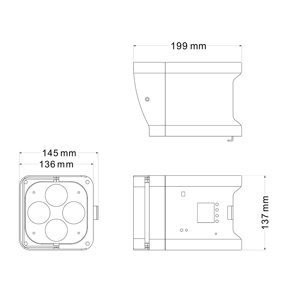 Event Lighting PAR4X12B2 - Indoor Battery Uplight Pro Par with 4 x 12W RGBWAUV LEDs