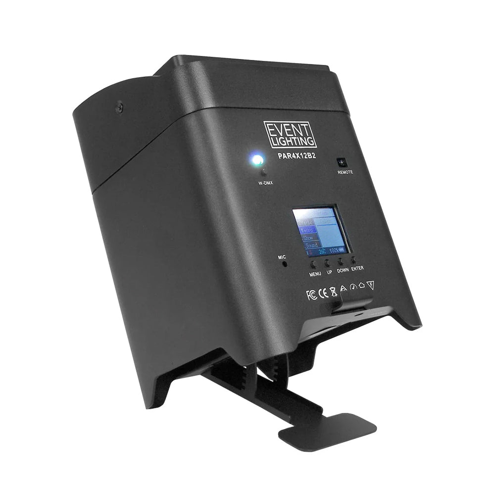 Event Lighting PAR4X12B2 - Indoor Battery Uplight Pro Par with 4 x 12W RGBWAUV LEDs