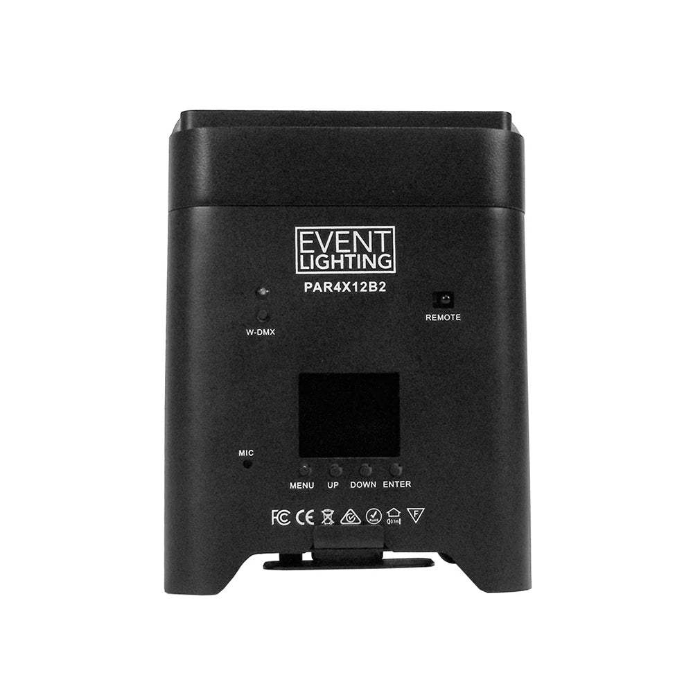 Event Lighting PAR4X12B2 - Indoor Battery Uplight Pro Par with 4 x 12W RGBWAUV LEDs