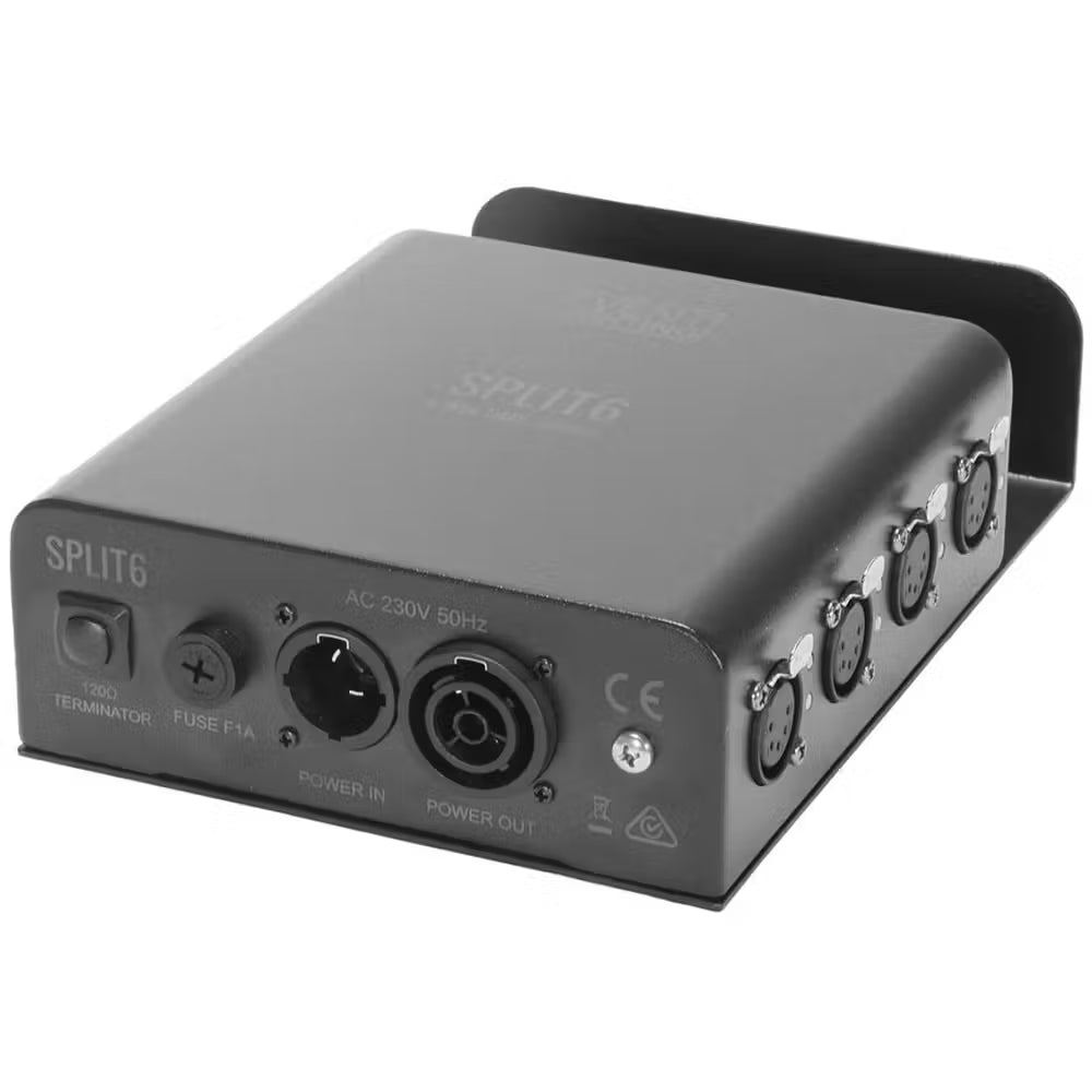 Event Lighting SPLIT6 6-Way Splitter w/ 5-Pin XLR In/Thru & 6 Outputs True1 In/Out
