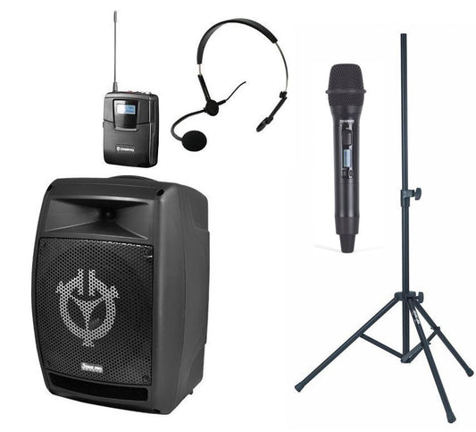 Hire - Battery Portable Speaker with Handheld & Lapel Microphone for wedding celebrant