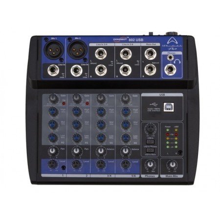 Wharfedale CONNECT802USB Connect802 Micro-Mixer With USB, 8 Inputs, 2 Outputs