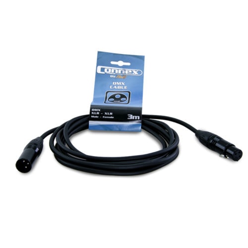 CONNEX DMX3P-3 3 Pin 110ohm Black DMX Lighting Cable 3m
