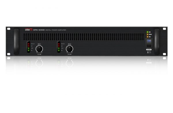 Inter M DPA-600D 600W x 2 channel digital commercial power amplifier, 8?/70V/100V, Class-D, SMPS, 24VDC backup terminal, 2RU