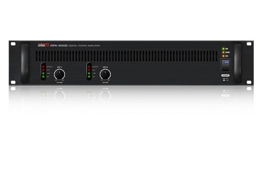 Inter M DPA-600D  600W x 2 channel digital commercial power amplifier, 8?/70V/100V, Class-D, SMPS, 24VDC backup terminal, 2RU