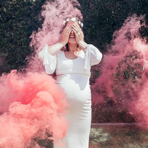 Pink (concealed colour) Smoke Holi Powder cannon launcher/popper -Gender Reveal