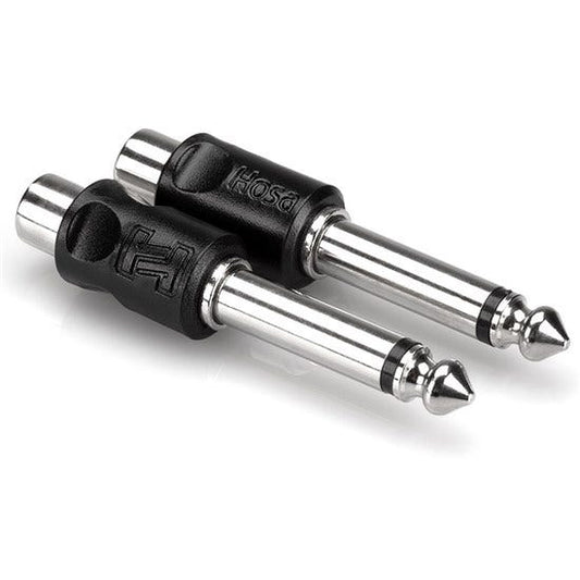 Hosa GPR-101 RCA(F) to 1/4" TS(M) Adaptors (Pair)