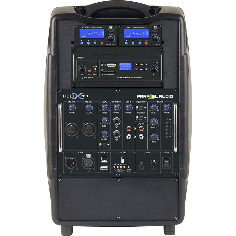 Hire - Helix Portable BATTERY PA 8" Speaker w/ x1 Wireless Mic + x1 Lapel Headset + x1 Speaker Stand