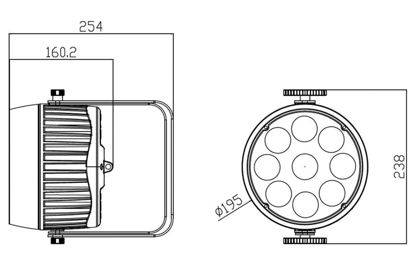 Event Lighting PAR9X12H-IP - Outdoor Pro Par with 9 x 12W RGBWAU LEDs