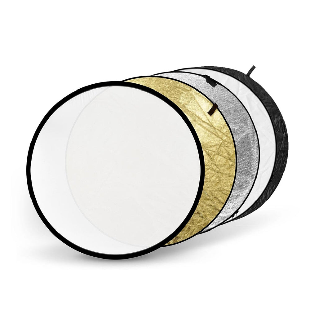 107cm Round Photographic Reflector White Silver Gold Black Translucent