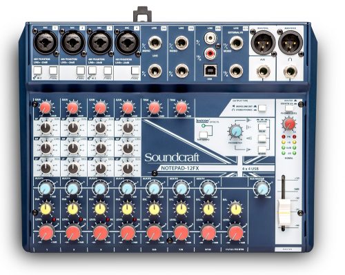 SOUNDCRAFT NOTEPAD 12FX COMPACT 12-CHANNEL PA MIXER WITH USB AND FX