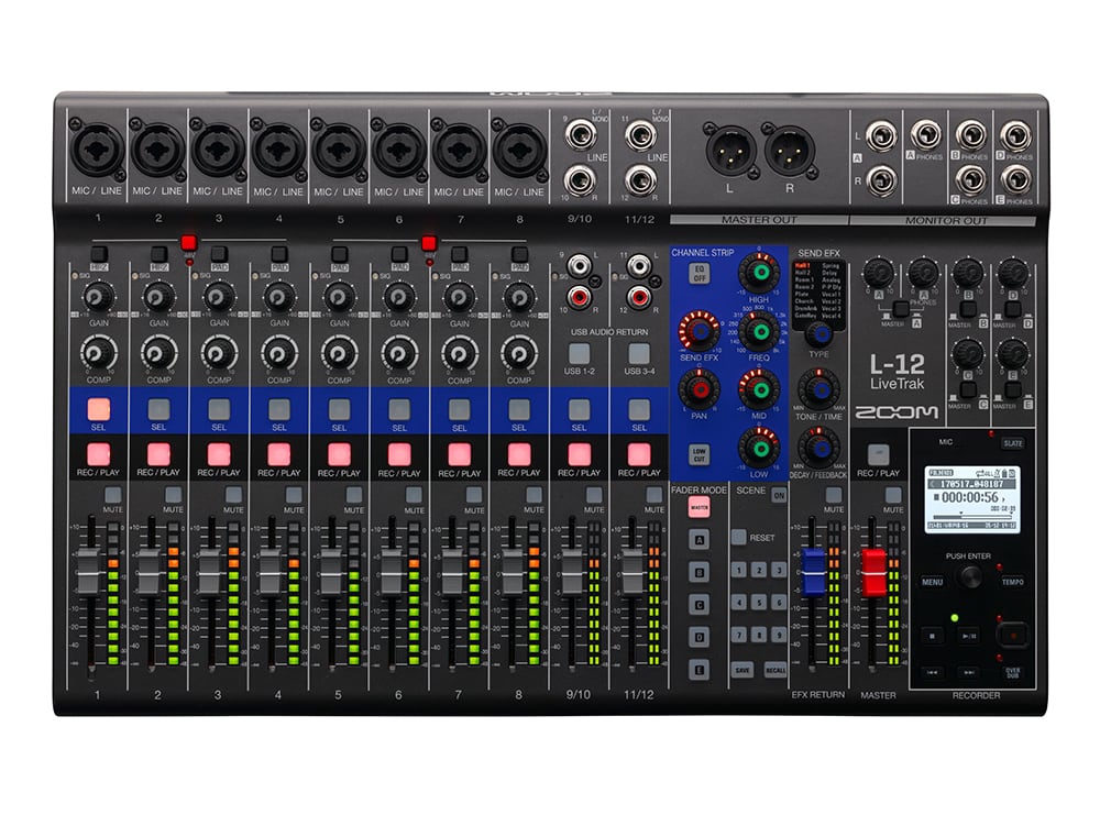 Zoom L-12 LiveTrak Digital Mixer and MultiTrack Recorder