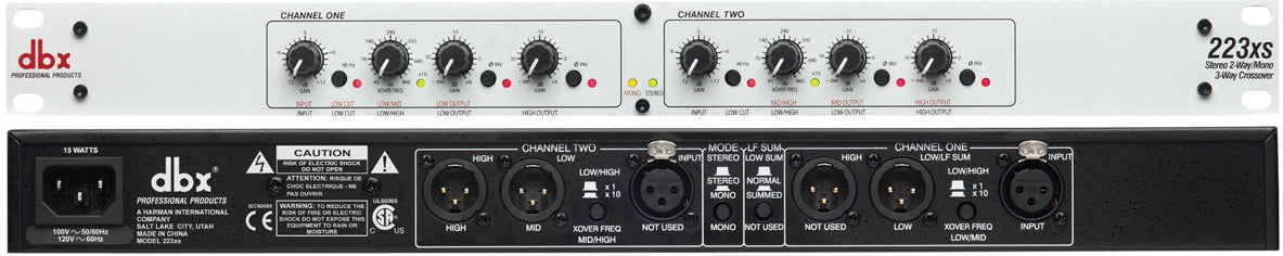 DBX 223xs Stereo 2-Way/Mono 3-Way Crossover