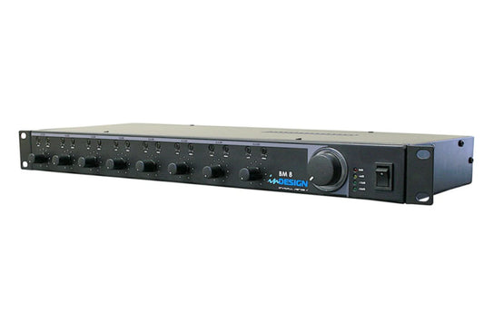 inDESIGN BM8 8-Channel  1RU Mixer/Pre-Amplifier with Treble & Bass EQ