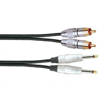 SoundKing R2MJ23 2 X TS-M 6.35mm Jack To 2 X RCA-M Signal Lead (3m)