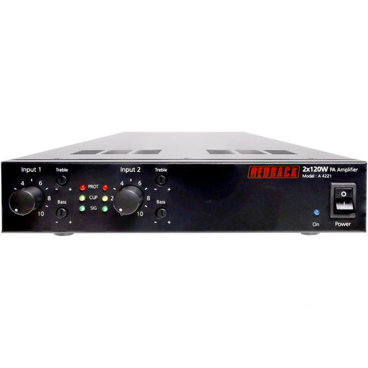 Redback 2 x 120W Public Address (PA) Zone Amplifier A4221