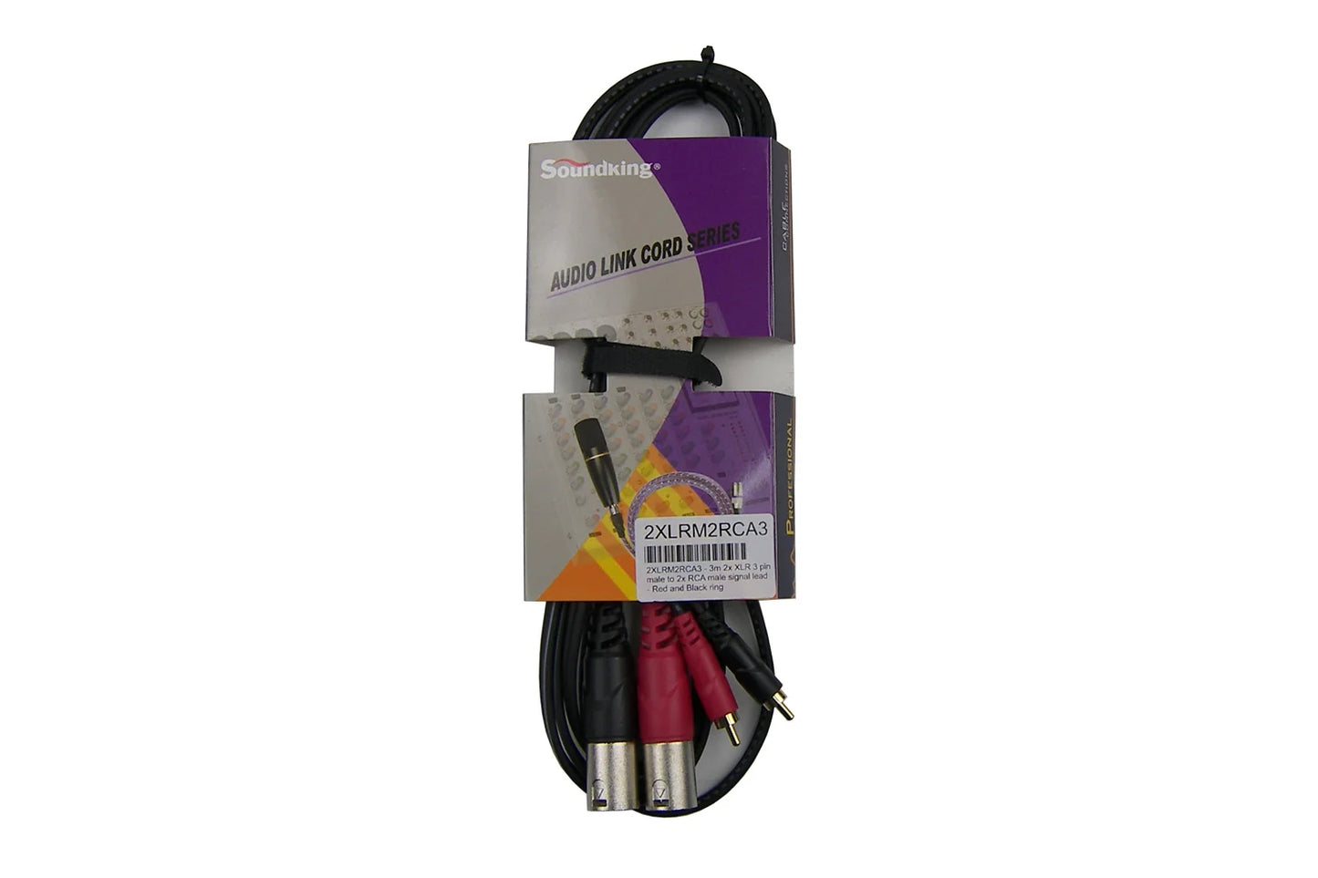 SoundKing  2XLRM2RCA3 - 3m 2x XLR 3 pin male to 2x RCA male signal lead