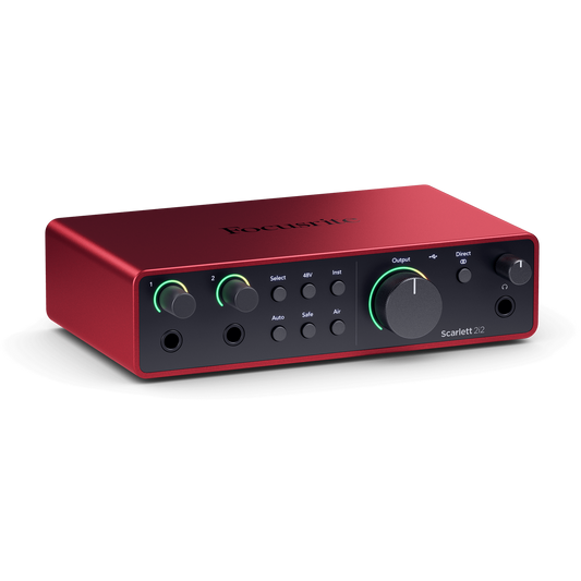 Focusrite Scarlett 2i2 Gen 4 2-in/2-out USB Audio Interface w/ Air Mode & Auto Gain