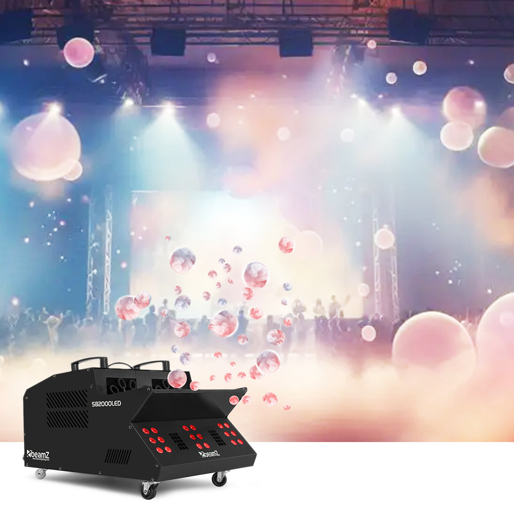 Hire - Beamz SB2000-LED Smoke & Bubble Machine with LED Wash Including Liquid