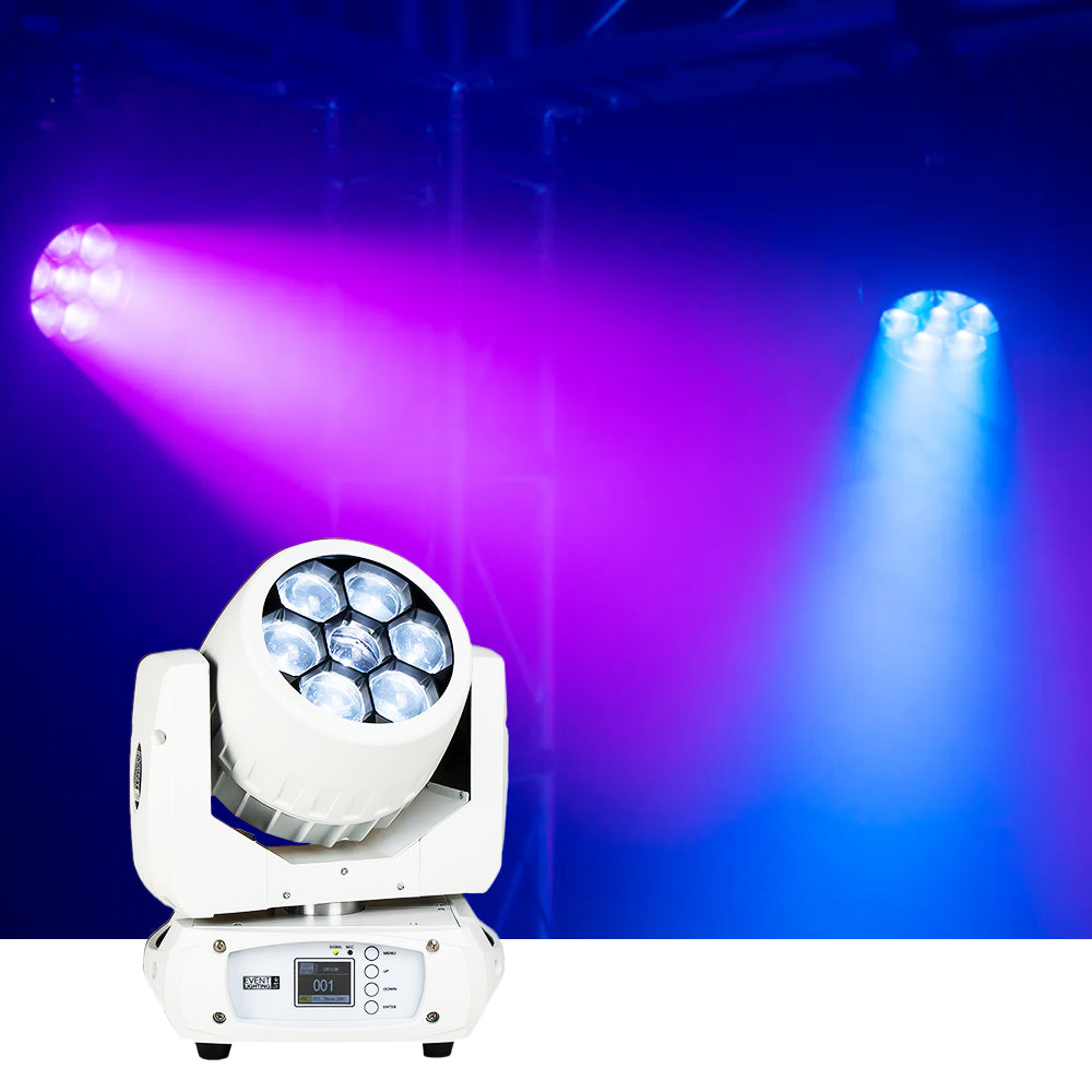 Event Lighting Lite LM7X30W - 7x 30W LED RGBW Zoom Wash Moving Head (White)