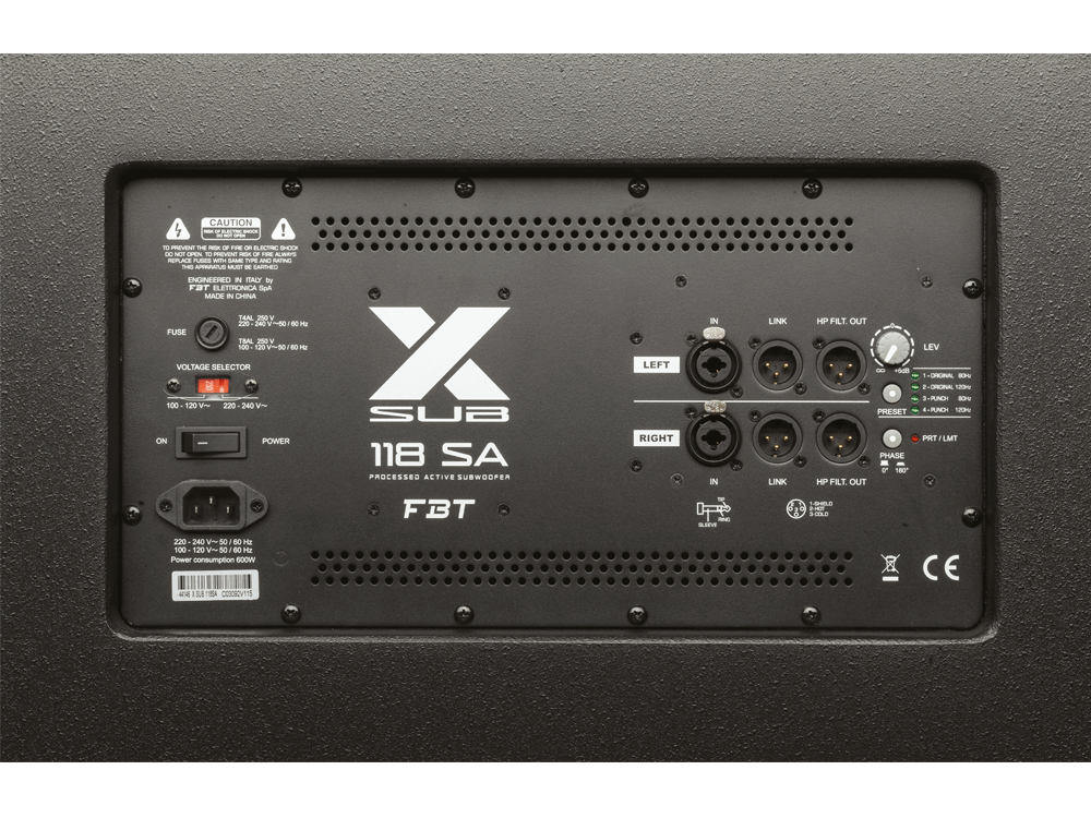 FBT X Sub 118SA Processed Active Subwoofer