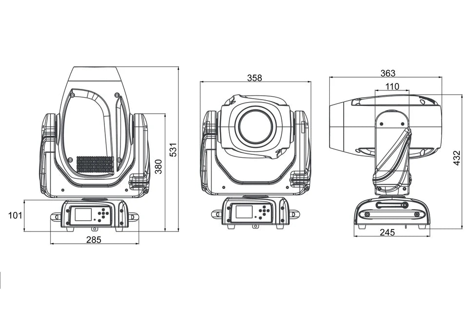 Event Lighting  HAVOCH200-WH - 200W LED Moving Head Hybrid (White or Black )
