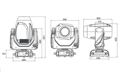 Event Lighting  HAVOCH200-WH - 200W LED Moving Head Hybrid (White or Black )