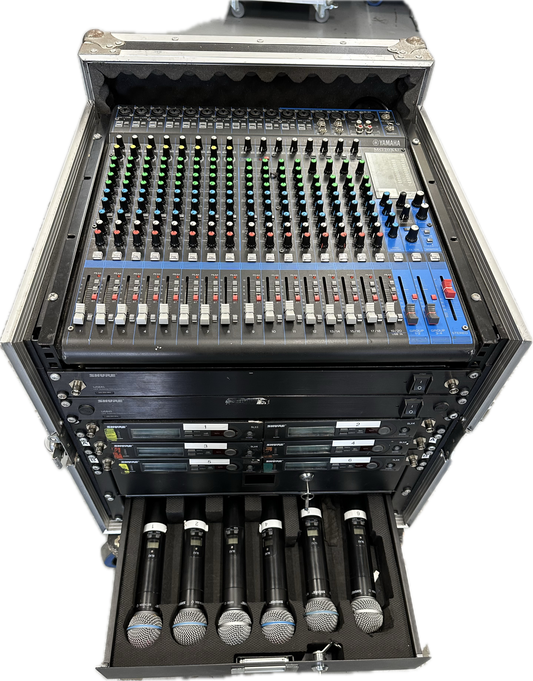 Hire - Yamaha Mixer Rack with 6 x Shure  Wireless Mic's
