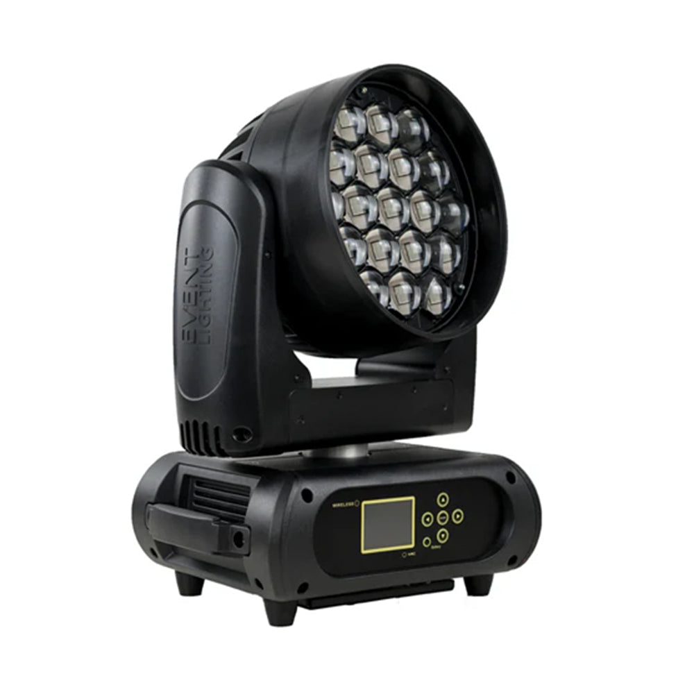 Hire - Event Lighting M19W15RGBW Moving Head Zoom Wash 19X15W RGBW LEDs Pixel Control And 5-36 Degree Zoom