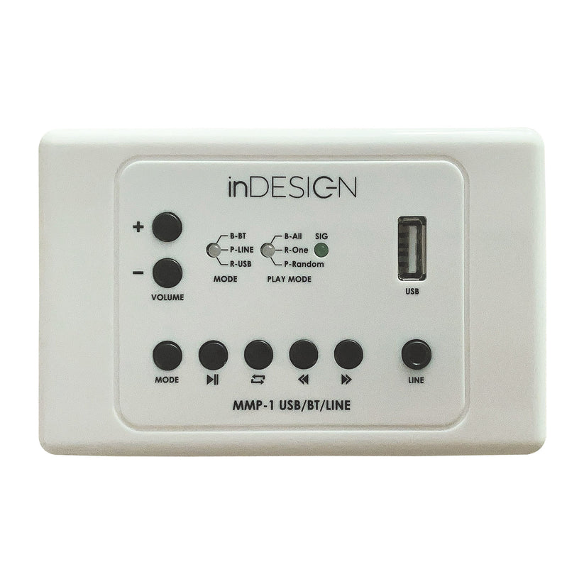 inDESIGN Multimedia Player Wall Plate. USB and Bluetooth playback. 3.5 ...