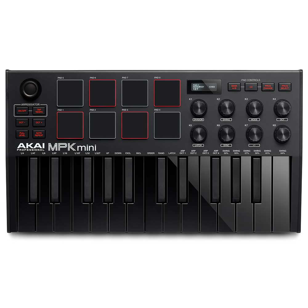 Akai MPK Mini MK3 Black MIDI Keyboard 25 Key with MPC Pads