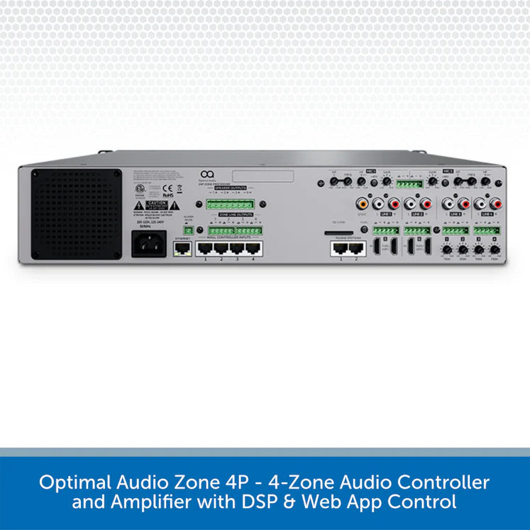 Optimal Audio Zone 4P - 4-Zone Audio Controller and Amplifier with DSP & Web App Control