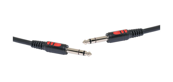 Redback 6.35mm balanced TRS connection male to male jack plug cable. 2m length.