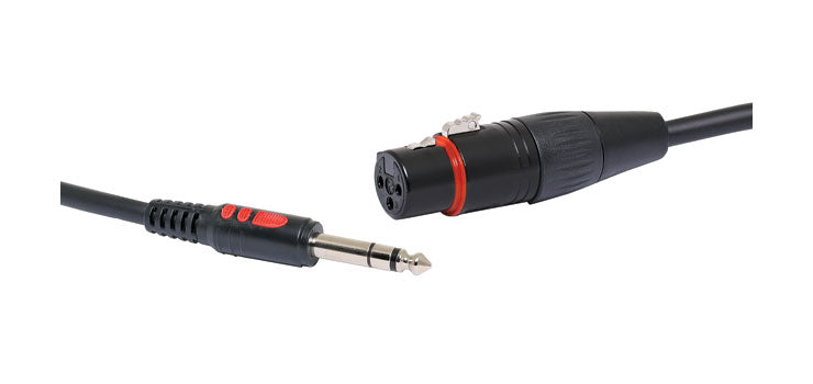 Redback 1.5m 3 Pin Female XLR to 6.35mm Jack TRS Microphone Cable