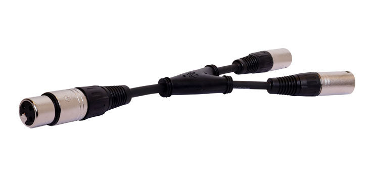 Redback 3 Pin XLR Y Adapter - Female to 2 x Male
