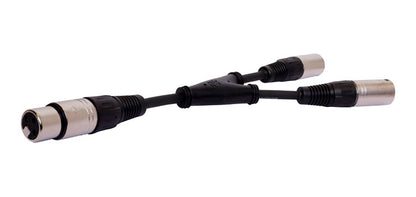 Redback 3 Pin XLR Y Adapter - Female to 2 x Male