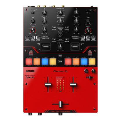 Pioneer DJMS5 Scratch-Style 2-Channel DJ Mixer for Serato DJ Pro (Gloss Red)