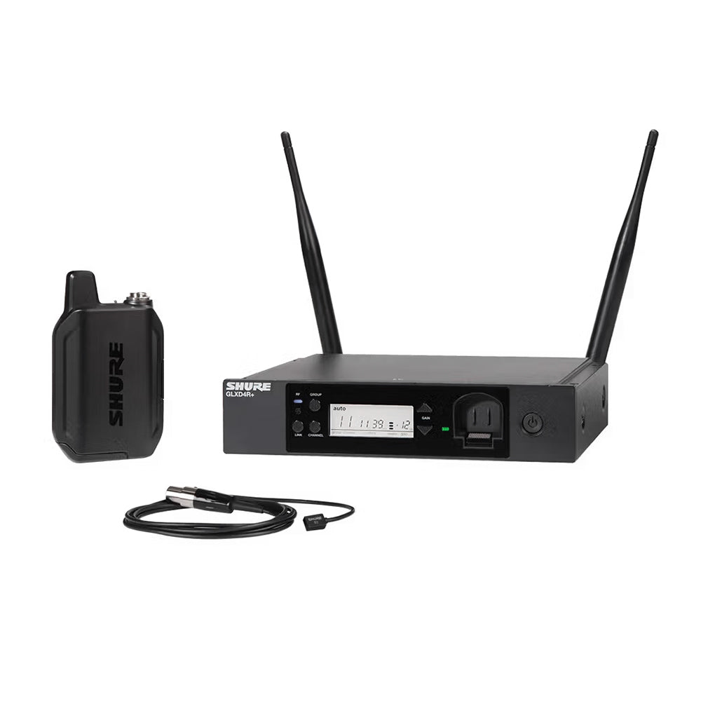 Shure GLXD14R+ / 93 Digital Wireless Rack System w/ WL93 Lavalier Microphone