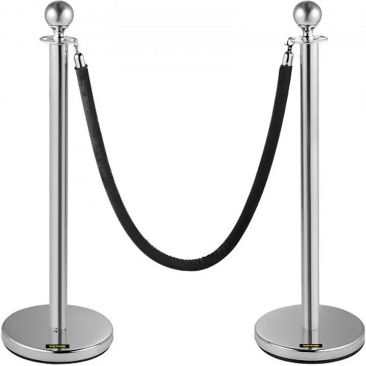Hire - Silver Bollard with Black Rope