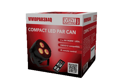 Event Lighting Party  VIVIDPAR3X4Q - Indoor Party Par with 3 x 4W RGBW LEDs