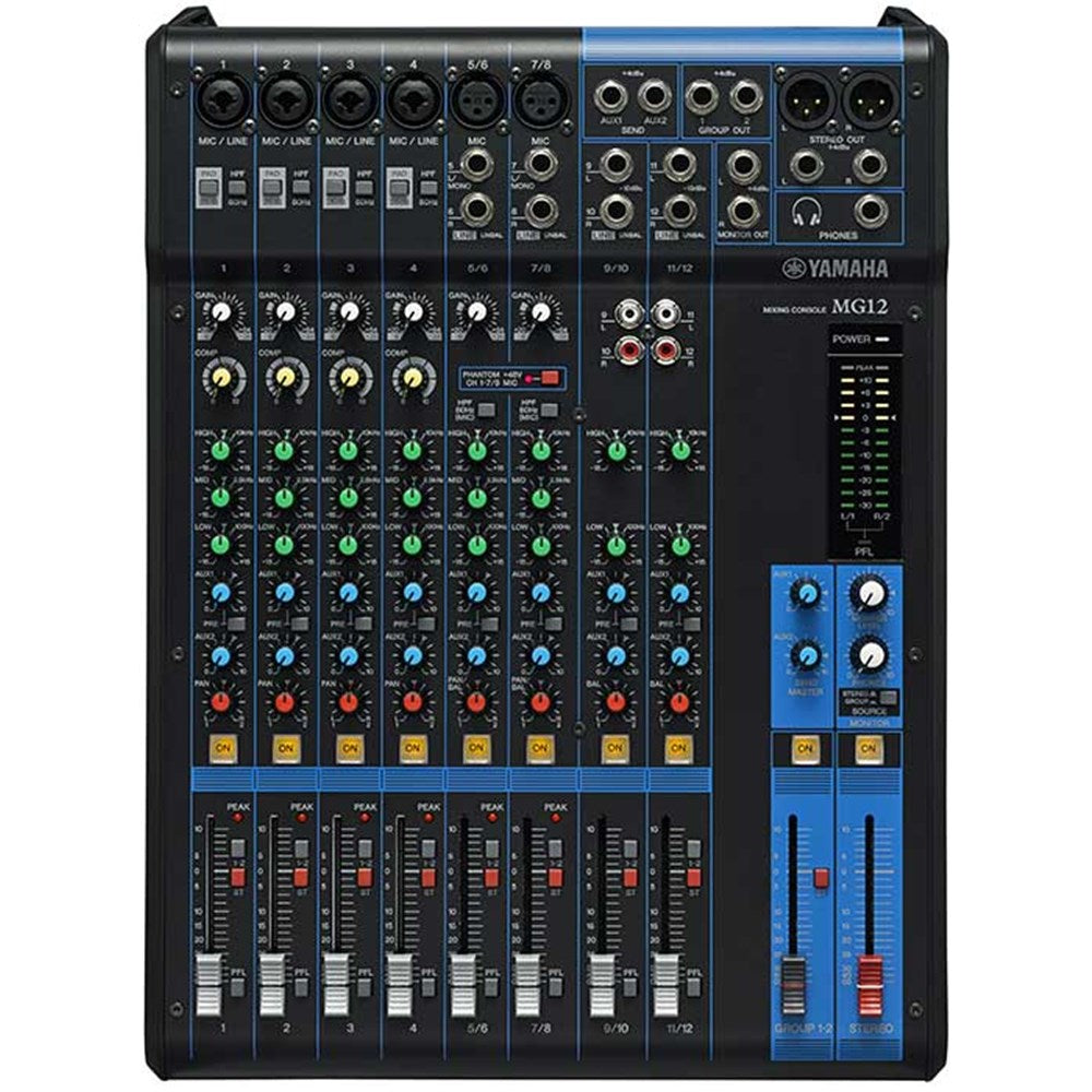Hire - Yamaha MG12 12 Channel Mixing Console w/ D-PRE Mic Preamps & 1-Knob Compressors