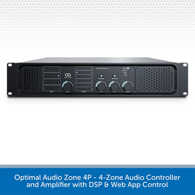 Audio Zone Visual Optimal Audio Zone 4P - 4-Zone Audio Controller and Amplifier with DSP ...