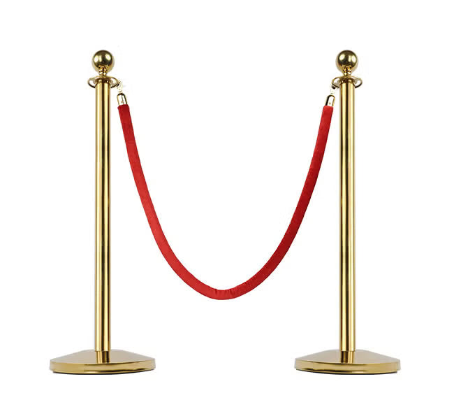 Hire - Gold Bollard with Black Rope
