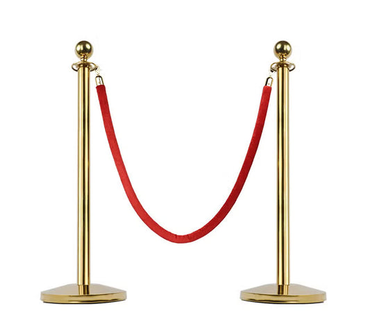 Hire - Gold Bollard with Black Rope